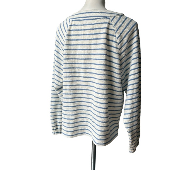 NWT, Aerie Striped Lace-Up Sweatshirt In Blue And White, Sz M - Picture 5 of 15